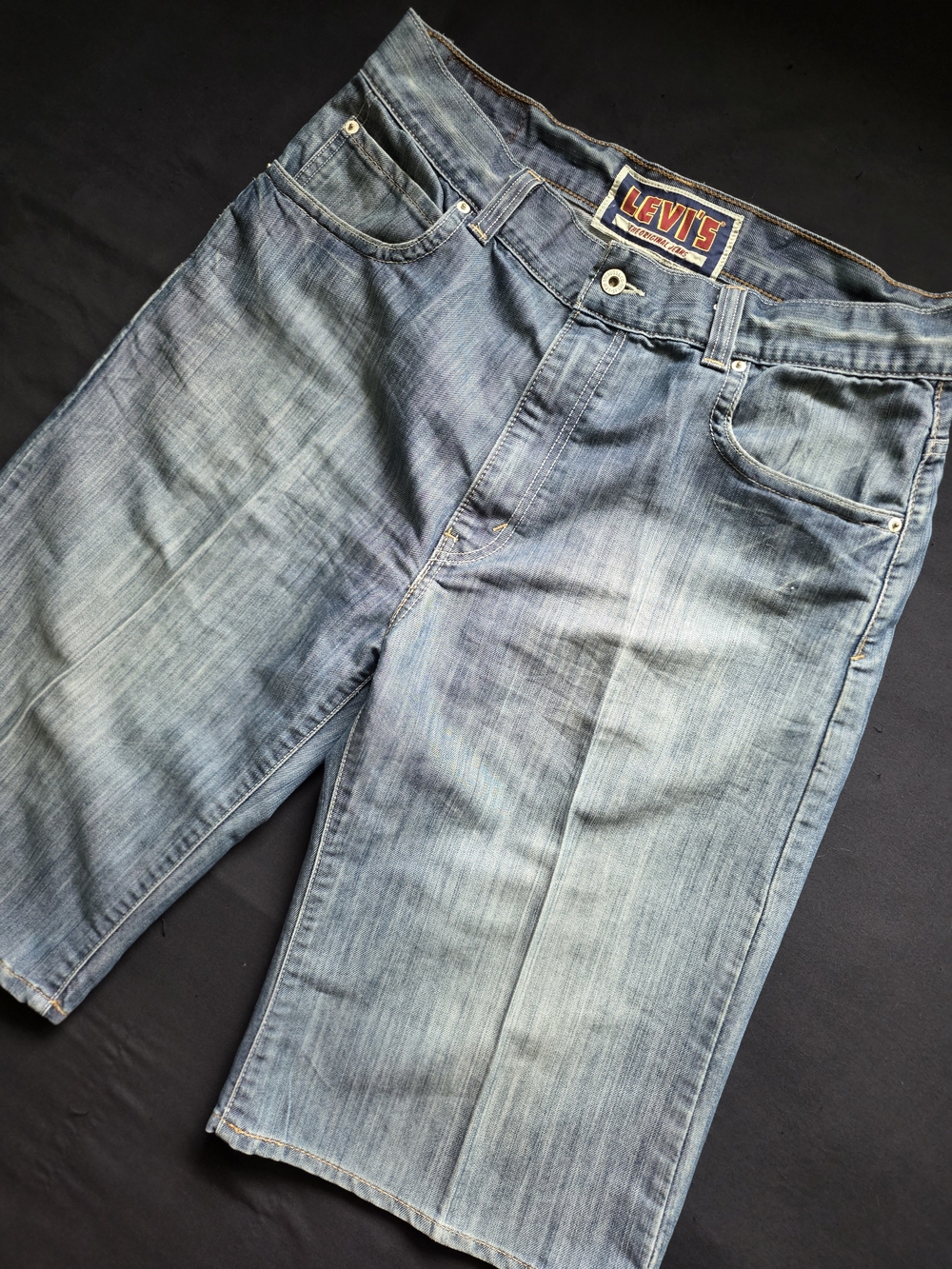 Levi's Men's 579 Vintage Y2K Baggy Denim Jorts Shorts W36 Long Bermuda
